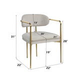 Zayn Beige Chenille & Gold Arm Chair B2726P354540