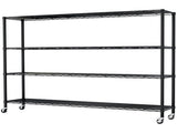 4-Tier, Adjustable Tier Spacing, Wheeled Display Stand, Iron, 150*45*169cm, Powder-Coated Black 70495433