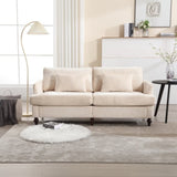 COOLMORE Mid Century Modern chenille Fabric Loveseat sofa, 2-Seat Upholstered Loveseat Sofa Modern W395P151895
