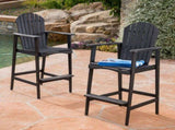Outdoor Acacia Wood Adirondack Barstools, Set of 2, Dark Gray 61680.00DGRY