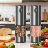 2PCS electric salt and pepper grinder set - battery-powered spice grinder, adjustable for 02435476