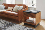 24" Side Table, Fully Assembled, Black with Bourbon Finish B108131541