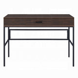 Oak and Black 1-Drawer Writing Desk with USB Port B062P209217