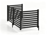 4Panel Solid Fir Wood Outdoor Privacy Screen, NoDig AC Unit Cover Fence with Ground Stakes, 25830153