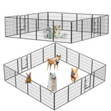 ZNTS Dog Pens Outdoor 32" Height Foldable 16 Panels Heavy Duty Metal Portable Dog Playpen Indoor W1422112803