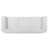 84.65" Rolled Arm Chesterfield 3 Seater Sofa W68058494