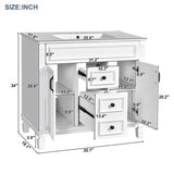 36'' Bathroom Vanity with Top Sink, Modern Bathroom Storage Cabinet with 2 Soft Closing Doors and 2 N710P230231K