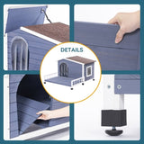 Large Wooden Dog Indoor Outdoor with Terrace and Open Waterproof Asphalt Roof, Outdoor Dog W142770004
