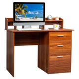 Walnut relief, particle board with melamine laminated board, desktop storage layer, 110*50*95cm, 74559954