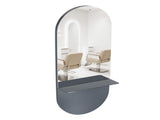 Allsteel Gray PowderCoated Frame with Mercury Mirror, Integrated Salon Mirror Station with Steel 04259159