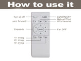 52 Inch Flush Mount Ceiling Fan Without Light, DC Motor, 6Speed & 3 Timers, Remote Control, ABS & W3816P585730