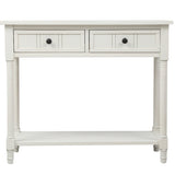 ZNTS Series Console Table Traditional Design with Two Drawers and Bottom Shelf 26897015