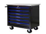 6 DRAWERS MULTIFUNCTIONAL TOOL CART WITH WHEELS-BLACKBLUE 29251477
