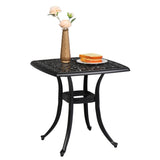 Outdoorr Cast Aluminum Square Table, End Table Side Table for Paio Backyard Pool, Cast Aluminum 77435068