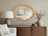36" Dia Natural Rattan Round Wall Mirror B035P437550