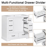 36" Bathroom Vanity without Sink, Cabinet Base Only, Six Drawers, Multi-Functional Drawer Divider, WF307973AAK