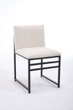 Counter Height Bar Stools Set of 2, Upholstered Linen Bar Chairs, Metal Footrest and Frame for W1249P257011