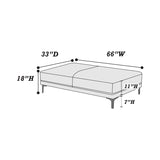 Modern Antique Gray Breathable Leatherette Large Ottoman Metal Legs 1pc Cocktail Ottoman Living Room B011P205225