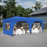 ZNTS 10'x20' Pop Up Canopy Tent with 6 Sidewalls, Ez Pop Up Outdoor Canopy for Parties, Waterproof W2505P151707