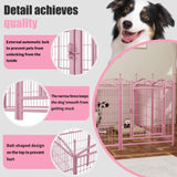 ZNTS Dog Playpen Indoor 32 inch 8 Panels Metal Dog Pen Pet Dog Fence Outdoor Exercise Pen with Doors, W368P234002