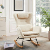 ZNTS Rocking Chair Nursery, Modern Rocking Chair with High Backrest 45868346