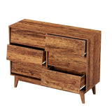 6 Drawer Double Dresser Features Vintage-style and Bevel Design W578132029