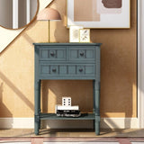 Narrow Console Table, Slim Sofa Table with Three Storage Drawers and Bottom Shelf for Living Room, 46142502