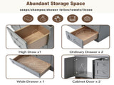 36 inch Shaker Style Free-Standing Bathroom Vanity Cabinet with Ceramic Sink, 4 Soft-close Drawers N729P288872E
