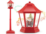 64" Christmas Streetlamp Lantern 60 Warm LEDs, 8 Xmas Melodies, 2 Display Ways, ABS/PP/PVC, Red, 02304289