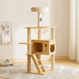 48.8" Modern Cat Tower, Wood Cat Tree Tower for Indoor Cats, Cat Treewith Sisal-Covered Scratching W3101P314628