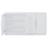 TREXM Sideboard Buffet Cabinet with Storage, Buffet Cabinet with Adjustable Shelves and Silver N715P192557K