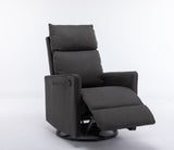 038-Cotton Linen Fabric Swivel Rocking Chair Glider Rocker Recliner Nursery Chair With Adjustable W527134471