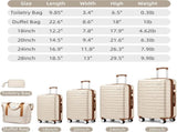 Luggage Sets 6 Piece with Duffel Bags, Hardside Expandable Suitcases with Spinner Wheels TSA Lock, W3412P312079