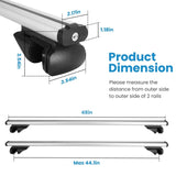 Car Roof Rack Cross 1.22m Thick Aluminum Crossbars Universal Roof Rack Adjustable Roof Cross 43450538