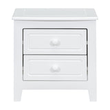 ZNTS 2-Drawer Nightstand for Bedroom, Mid Century Retro Bedside Table with Classic Design,White WF308187AAK