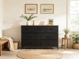 7-Drawer Fabric Dresser Storage Tower, Wide Chest Organizer with 2-Size Drawers, Sturdy Metal Frame 90841612
