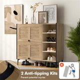 Entry shoe cabinet with adjustable shelf and flip door 12036977