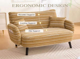 Modern style two-seater sofa with ultra-comfortable armrests, armrest pillows, and storage pockets, W395P376588