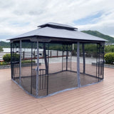 13x10 Outdoor Patio Gazebo Canopy Tent With Ventilated Double Roof And Mosquito net W41942174