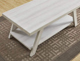 ZNTS Athens Contemporary Wood Shelf Coffee Table in White Finish T2574P164643