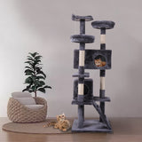 ZNTS Cat Tree Cat Tower with Scratching Ball, Plush Cushion, Ladder and Condos for Indoor Cats, Gray W2181P147631