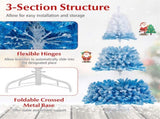 7ft Flocked Christmas Tree - 1264 Branch Tips, Fireproof PVC, 3-Section Assembly, 20" 76267000