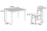 White 5-Pc Counter Height Dining Set Dining Table 4 x Chairs Natural wood Grain Look Table Top B011P313698