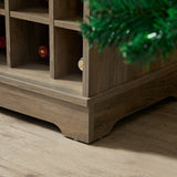 Wine Bar Cabinet for Liquor and Glasses, Farmhouse Coffee Bar, Cabinet with Wine Rack Barn Door W1758P210362