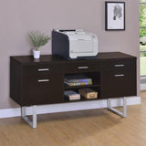 Cappuccino 5-drawer Credenza with Open Shelving B062P145476