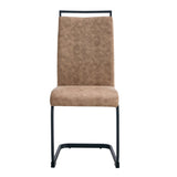 Dining Chairs,tech cloth High Back Upholstered Side Chair with C-shaped Tube Black Metal Legs for W115155748