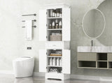 Tall Bathroom Storage Cabinet with Multi-Functional Storage Space, 4 Doors and 1 Drawer with Slide N725P506984K