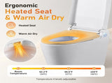 Smart Toilet With Bidet Built In, One-piece Bidet Toilet Auto Flush, Auto Open/Close,Heated W3598P508851