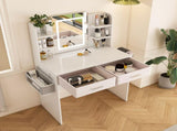 LED Mirror Vanity Dressing Table with Lights for Women & Girls - 3-Color Adjustable Light Strips, 2 W2700P297921