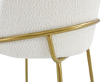set of 2 dinning chair white seat brown leg W370P193934